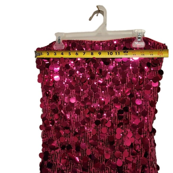 Pink Sparkly Sequin Strapless Stretch Dress Size XL - Picture 4 of 10